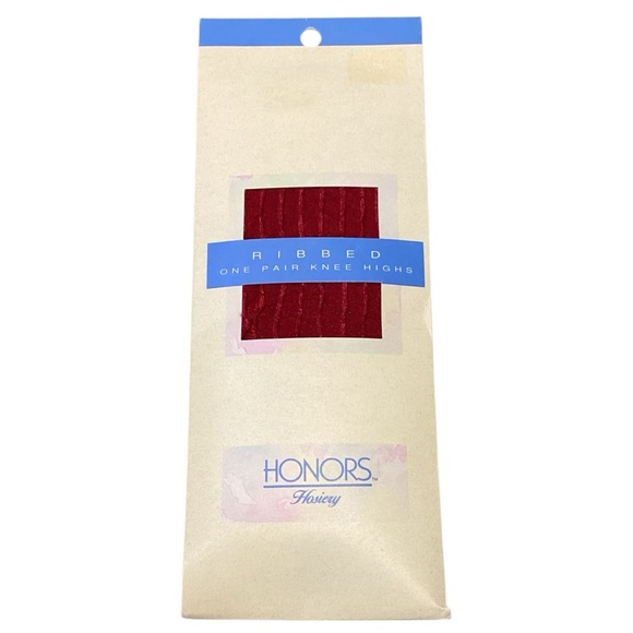Honors Hosiery Garnet Red Ribbed Knee High Socks, Fits Sizes 9-11 New in Package - Picture 1 of 3